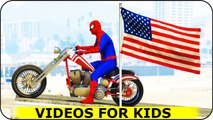 SPIDERMAN avec BIKES et CARS Cartoon Pour Comptines Chansons enfantines enfants