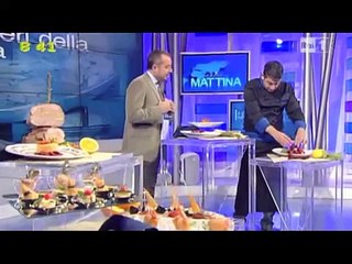 Il nostro chef, Franco Bloisi,il 24 febbraio 2012 alla trasmissione "Uno Mattina" su RaiUno