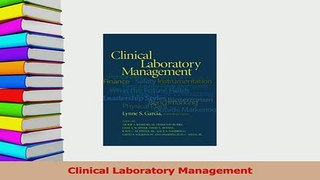 Read  Clinical Laboratory Management PDF Free