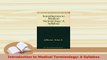Download  Introduction to Medical Terminology A Syllabus PDF Book Free