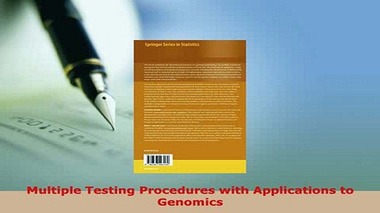 Read  Multiple Testing Procedures with Applications to Genomics Ebook Free
