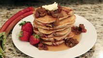 Strawberry Pancakes with Rhubarb Syrup Recipe - Footprints® Plants