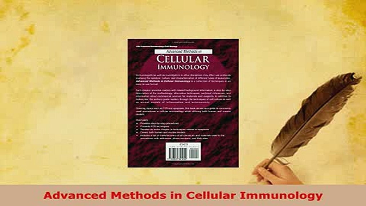 Read  Advanced Methods in Cellular Immunology Ebook Free