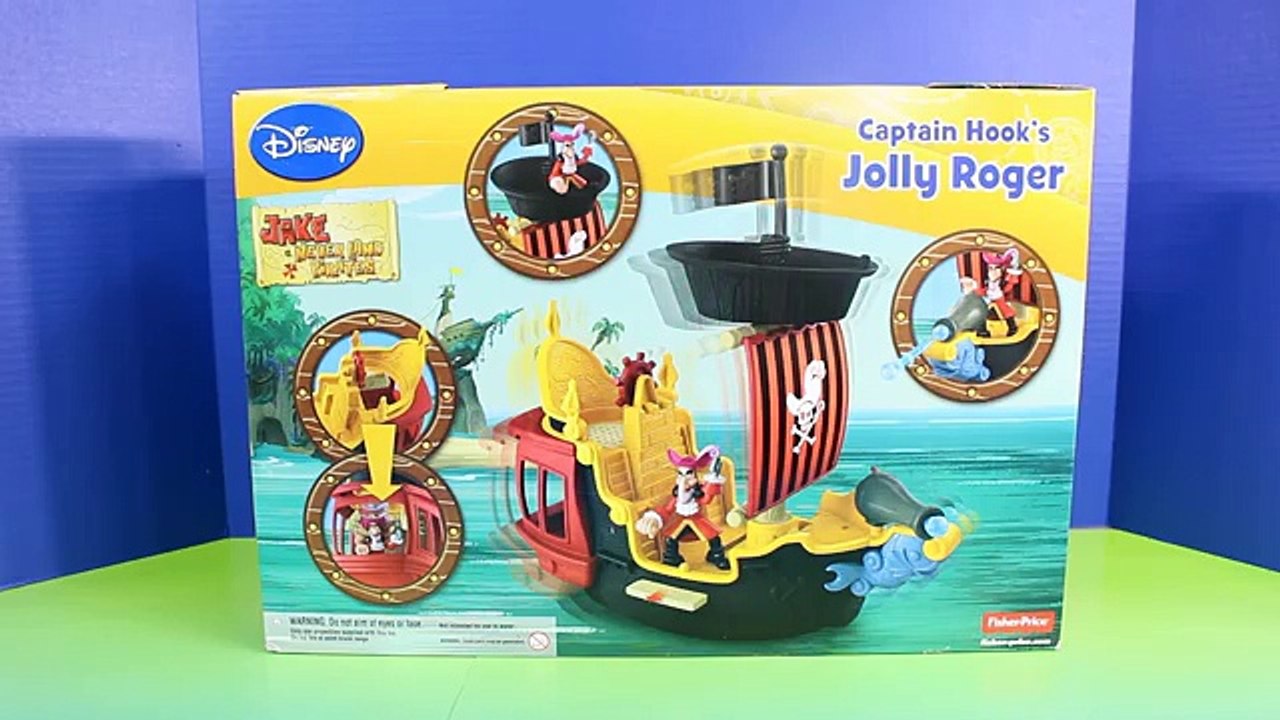 Jake And The Neverland Pirates Captain Hook's Jolly Roger With Imaginext Sea Dragon Island
