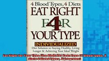 READ book  Eat Right for Your Type Live Right for Your Type 4 blood types 4 diets 4 blood types 4 Full EBook