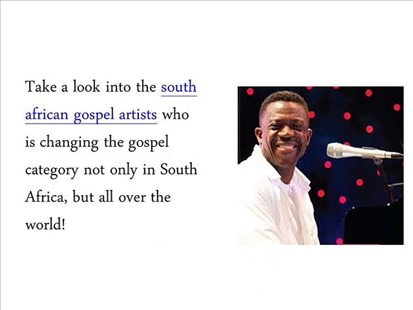 South African Top Gospel Artist