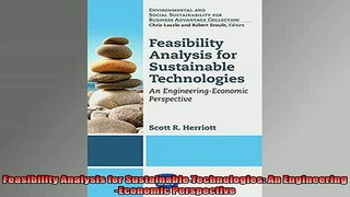 READ book  Feasibility Analysis for Sustainable Technologies An EngineeringEconomic Perspective  FREE BOOOK ONLINE