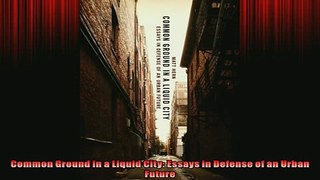 READ book  Common Ground in a Liquid City Essays in Defense of an Urban Future  FREE BOOOK ONLINE