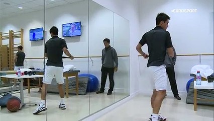 Roland Garros: Nishikori yağmur arasında antrenman yapıyor