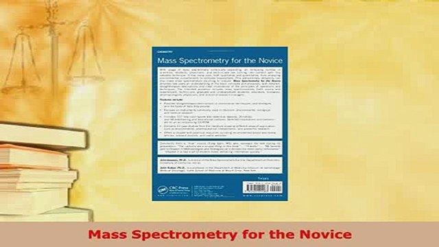 Download Mass Spectrometry for the Novice Free Books