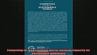 FREE PDF  Competing for a Sustainable World Building Capacity for Sustainable Innovation  DOWNLOAD ONLINE