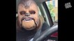 Mom Laughing At Chewbacca Mask For Birthday.