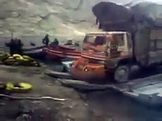 Truck fall in Attabad Lake Gilgit-Baltistan