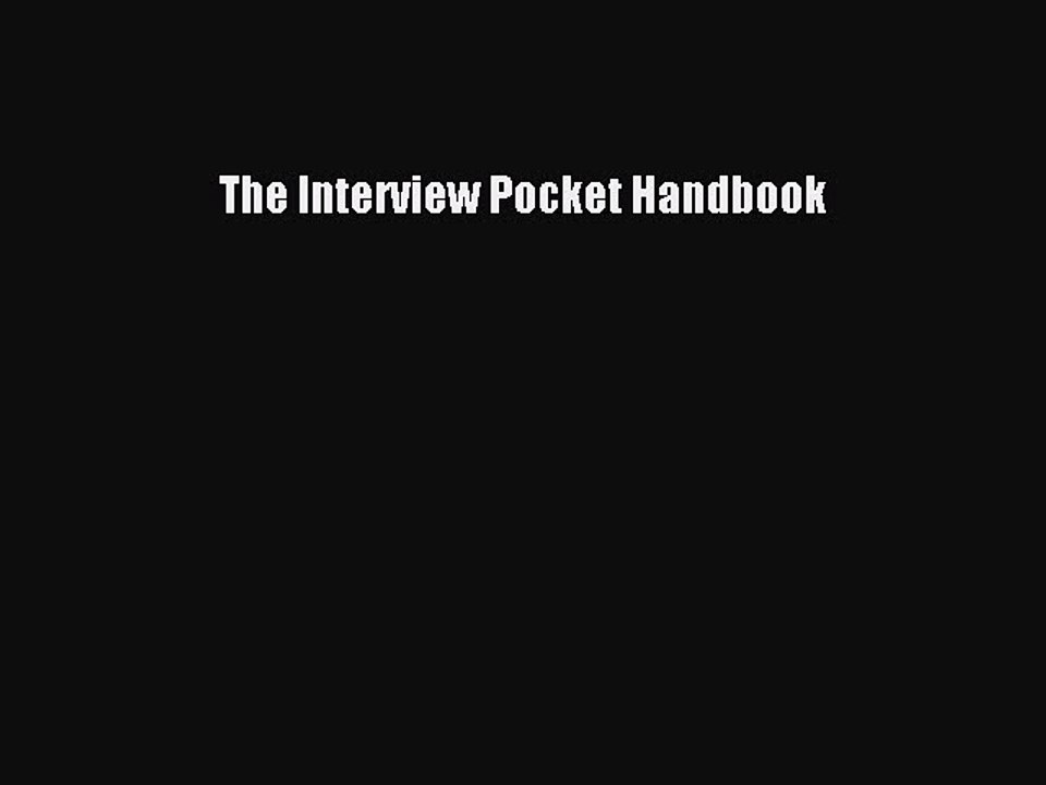 Read The Interview Pocket Handbook Ebook Free