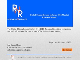 Global Thiamethoxam Market Forecasts to 2020 and Analysis