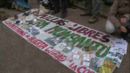 Uruguayos se manifiestan contra Monsanto y "agronegocio" en evento mundial