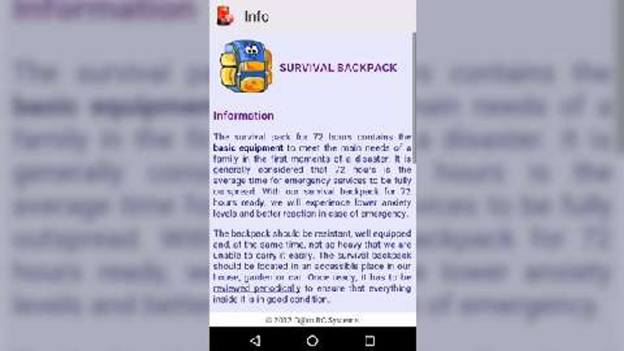 Survival Backpack for 72 hours