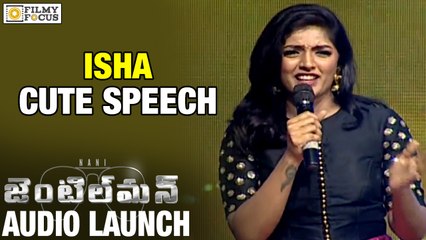 Isha Cute Speech at Gentleman Audio Launch - Filmyfocus.com