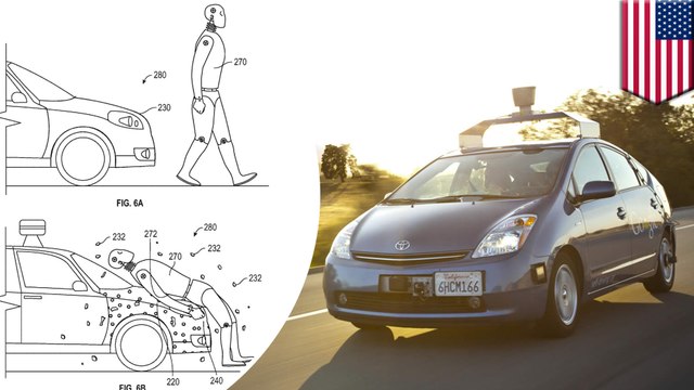 Google patents adhesive layer that sticks pedestrians to the hood of self-driving cars during accidents