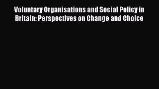 Read Voluntary Organisations and Social Policy in Britain: Perspectives on Change and Choice