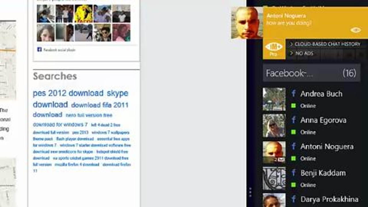 IM+ für Windows 8 in der Snap-Miniansicht