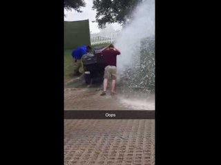 Golf Cart Crashes Into Fire Hydrant at PGA Tour Event