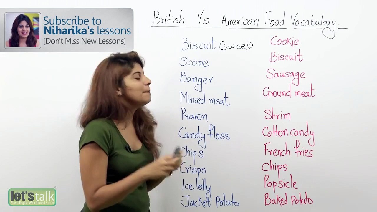 Difference between British English and American English Food Vocabulary   Speak Fluent English