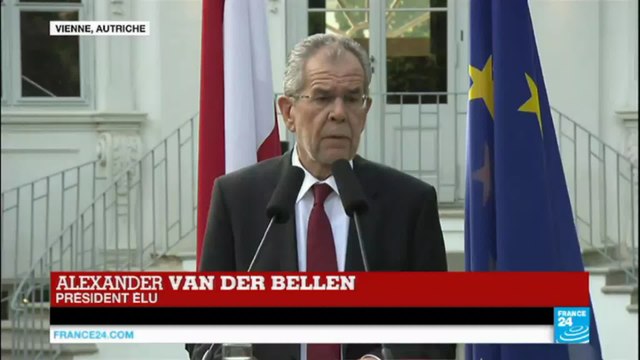 Autriche : le nouveau président Alexander Van der Bellen s'exprime après sa victoire