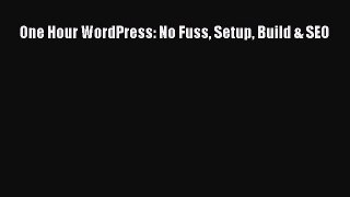 Read One Hour WordPress: No Fuss Setup Build & SEO Ebook Free