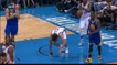 Coup de pied dans les boules en plein match de Basketball NBA entre le Thunder et Warriors