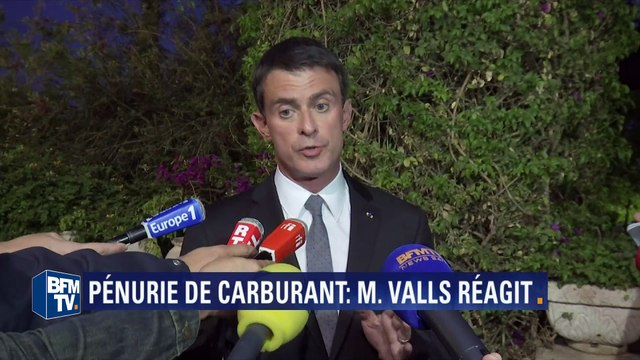 Pénurie d'essence: Valls appelle les Français à ne pas céder à la panique