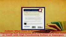 Read  Autism What Does It Mean to Me A Workbook Explaining Self Awareness and Life Lessons to Ebook Free