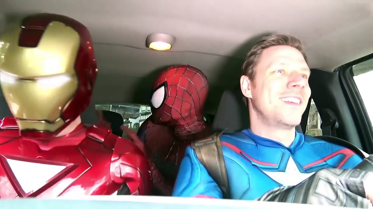 Superheroes Dancing in a Car - SPIDER-MAN & IRON MAN & CAPTAIN AMERICA - TheSeanWardShow