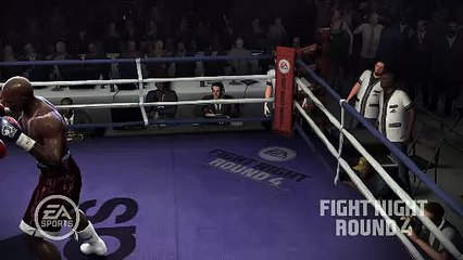 Mike Tyson biting Evander Holyfield's ear in Fight Night Round 4!