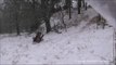 Snowracer Flips Over in Epic Sledding Fail