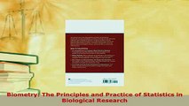 PDF  Biometry The Principles and Practice of Statistics in Biological Research Free Books