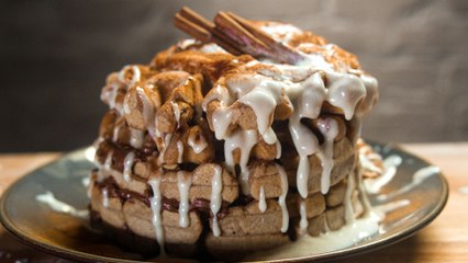 Nutella Cinnamon Roll Waffles