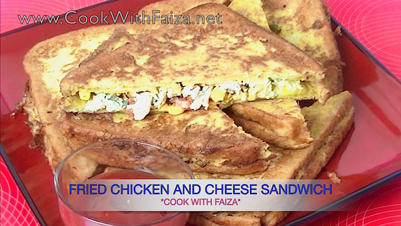 FRIED CHICKEN AND CHEESE SANDWICH *COOK WITH FAIZA*