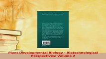 PDF  Plant Developmental Biology  Biotechnological Perspectives Volume 2 Ebook
