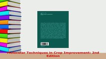 Download  Molecular Techniques in Crop Improvement 2nd Edition PDF Book Free
