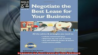 FREE PDF  Negotiate the Best Lease for Your Business  FREE BOOOK ONLINE