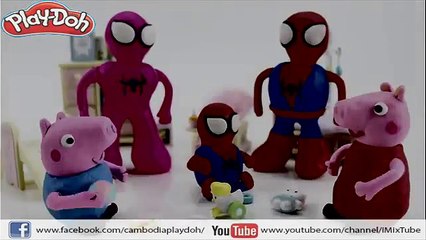 Peppa Pig Crying! Spiderman Play Doh, Play doh animation - Play doh
