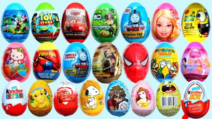Disney Pixar 30 Surprise Eggs, Kinder Surprise Cars 2 Spongebob Mickey Mouse