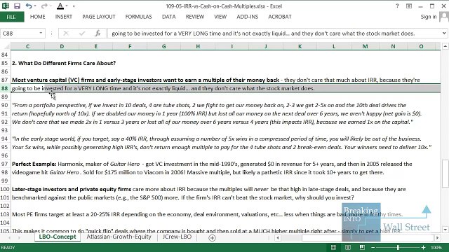 IRR vs. Cash on Cash Multiples in Leveraged Buyouts and Investments