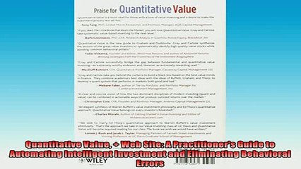 FREE PDF  Quantitative Value  Web Site A Practitioners Guide to Automating Intelligent Investment  FREE BOOOK ONLINE