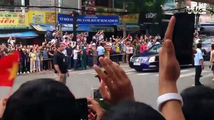 Saigon: Millions of people greeted Obama a warm