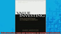 FREE PDF  Value Investing Tools and Techniques for Intelligent Investment  FREE BOOOK ONLINE