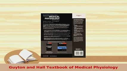 Download  Guyton and Hall Textbook of Medical Physiology Free Books