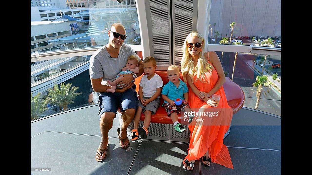 Ryan Getzlaf and his wife Paige Getzlaf and Children