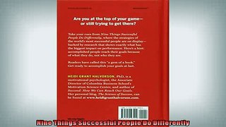 READ book  Nine Things Successful People Do Differently READ ONLINE